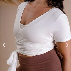 Indigo Luna Layla Wrap Top Off White